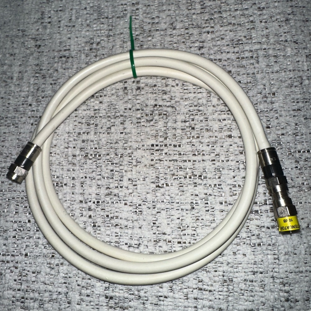 White Coaxial Cable with Connectors